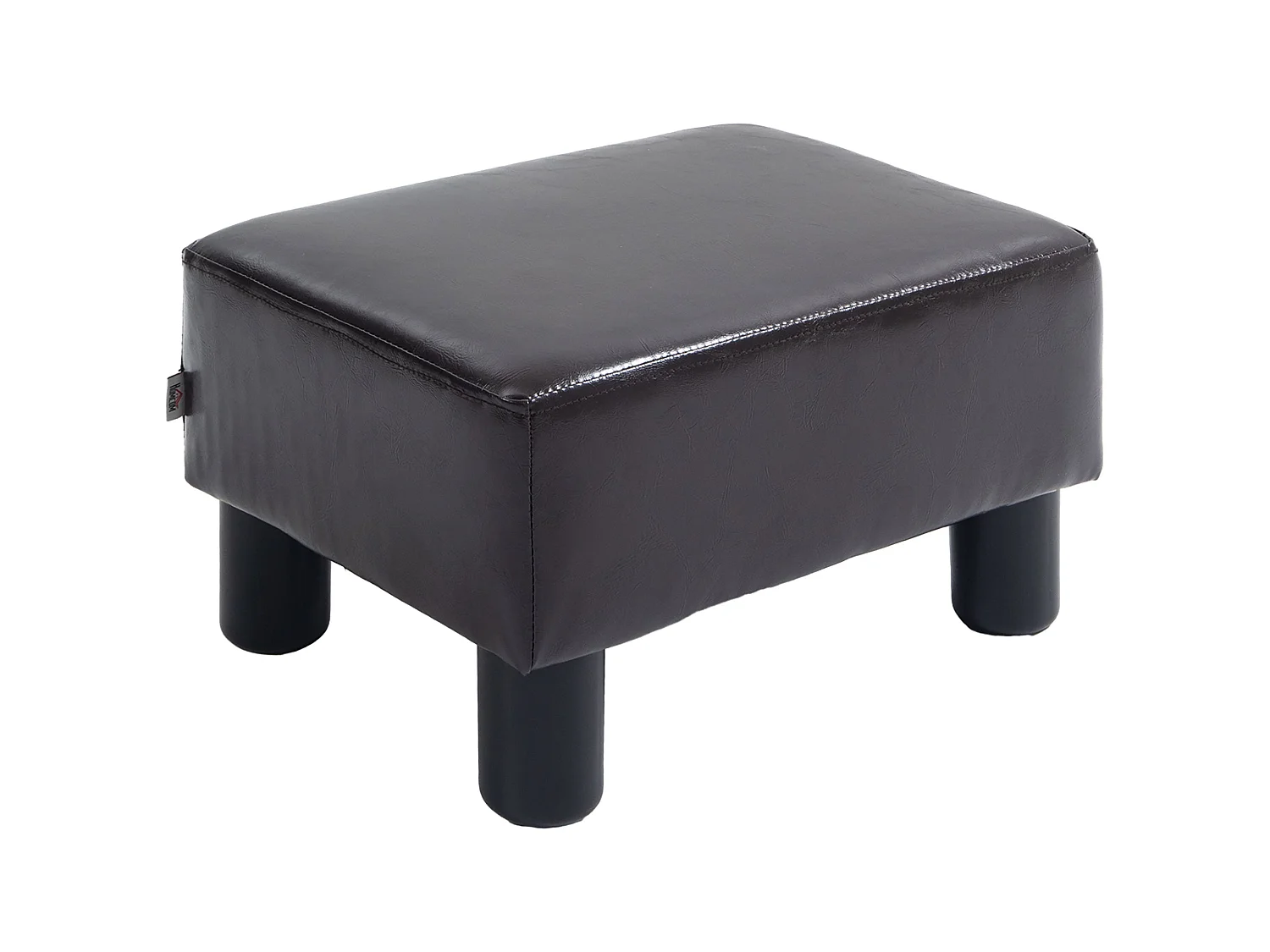 Fatopa Brown Faux Leather Cube Footstool 40x30x24cm Foam Padded with 4 Plastic Feet