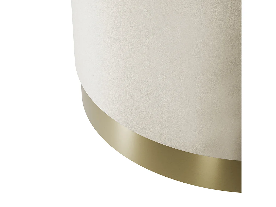 Kalua Large Cream Velvet Stool Brushed Gold Base