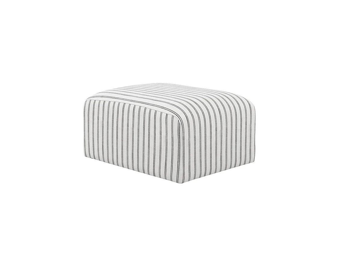 Malmo Chalk Stripe Upholstered Square Pouffe 90 x 70 x 44cm