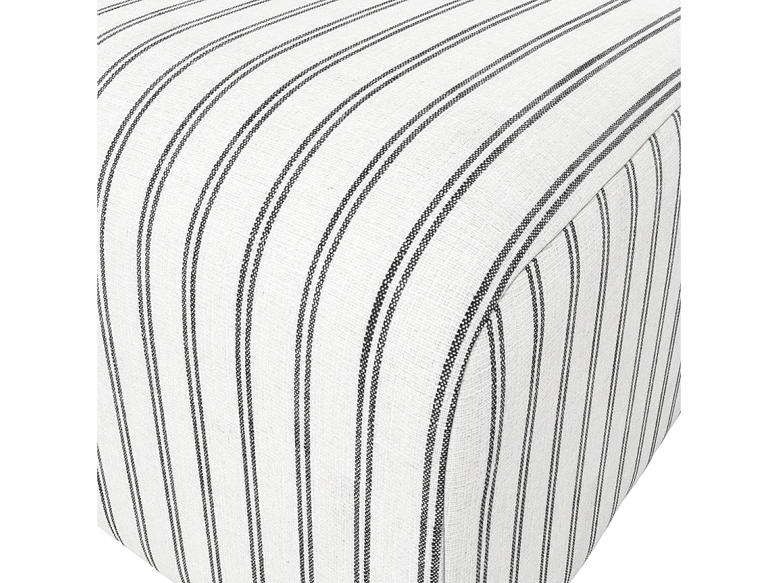 Malmo Chalk Stripe Upholstered Square Pouffe 90 x 70 x 44cm
