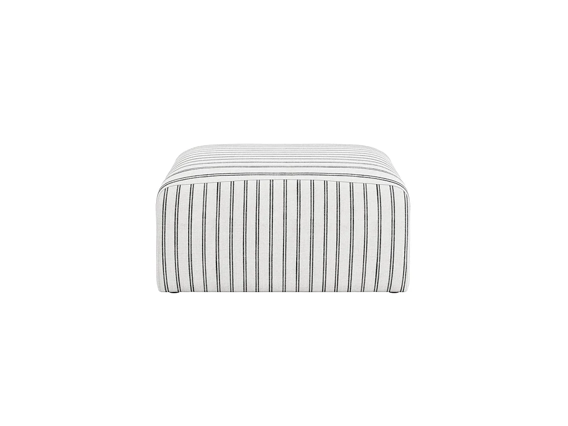 Malmo Chalk Stripe Upholstered Square Pouffe 90 x 70 x 44cm