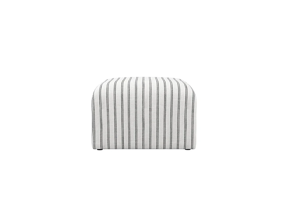 Malmo Chalk Stripe Upholstered Square Pouffe 90 x 70 x 44cm