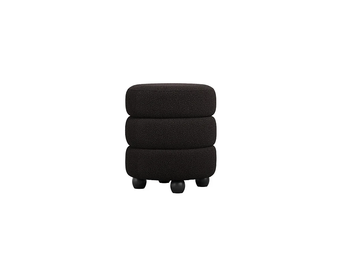 Antipodes Black Chenille Round 3 Tier Pouffe