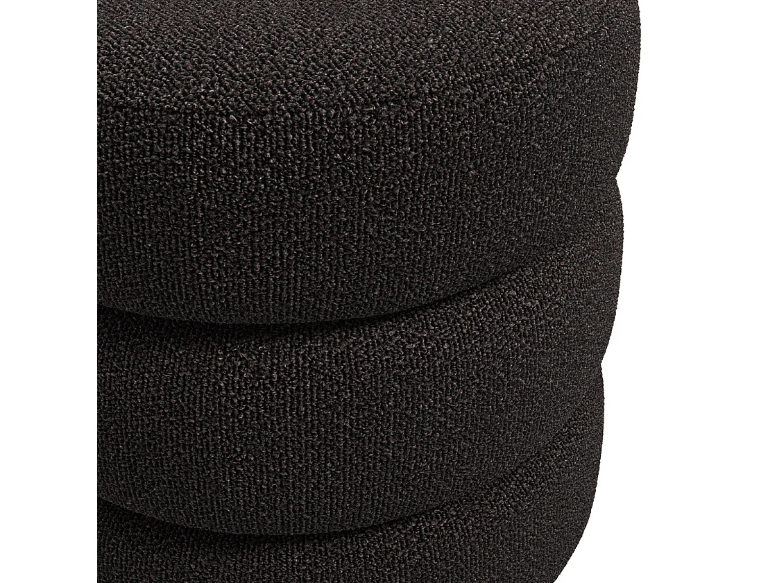 Antipodes Black Chenille Round 3 Tier Pouffe