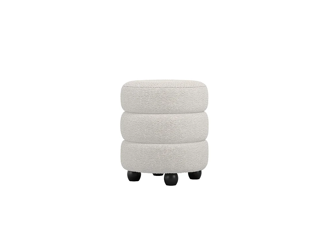 Antipodes Ivory Chenille Round 3 Tier Pouffe