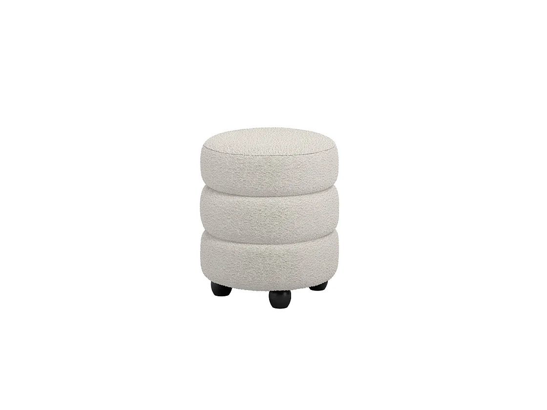 Antipodes Ivory Chenille Round 3 Tier Pouffe
