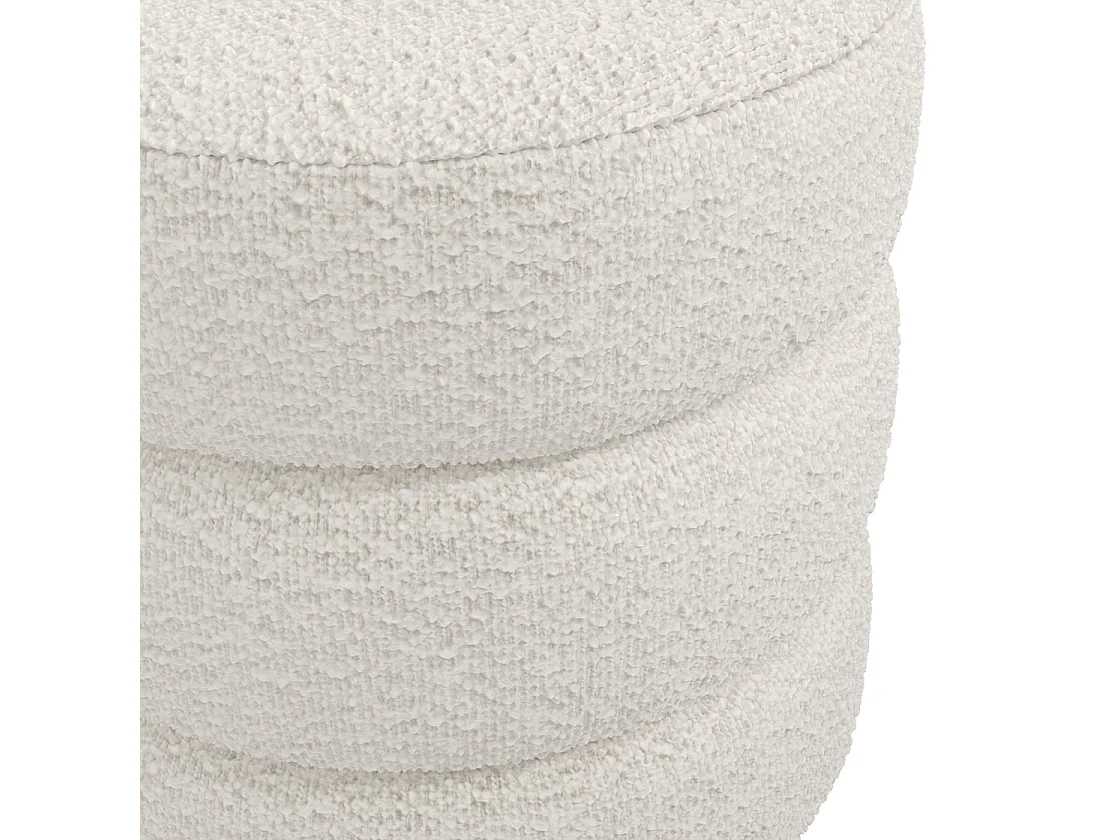 Antipodes Ivory Chenille Round 3 Tier Pouffe