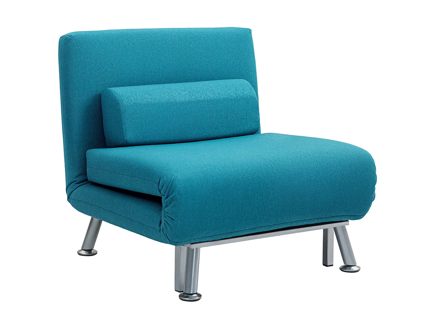Rekele Linen Dark Blue Single Sleeper Chair