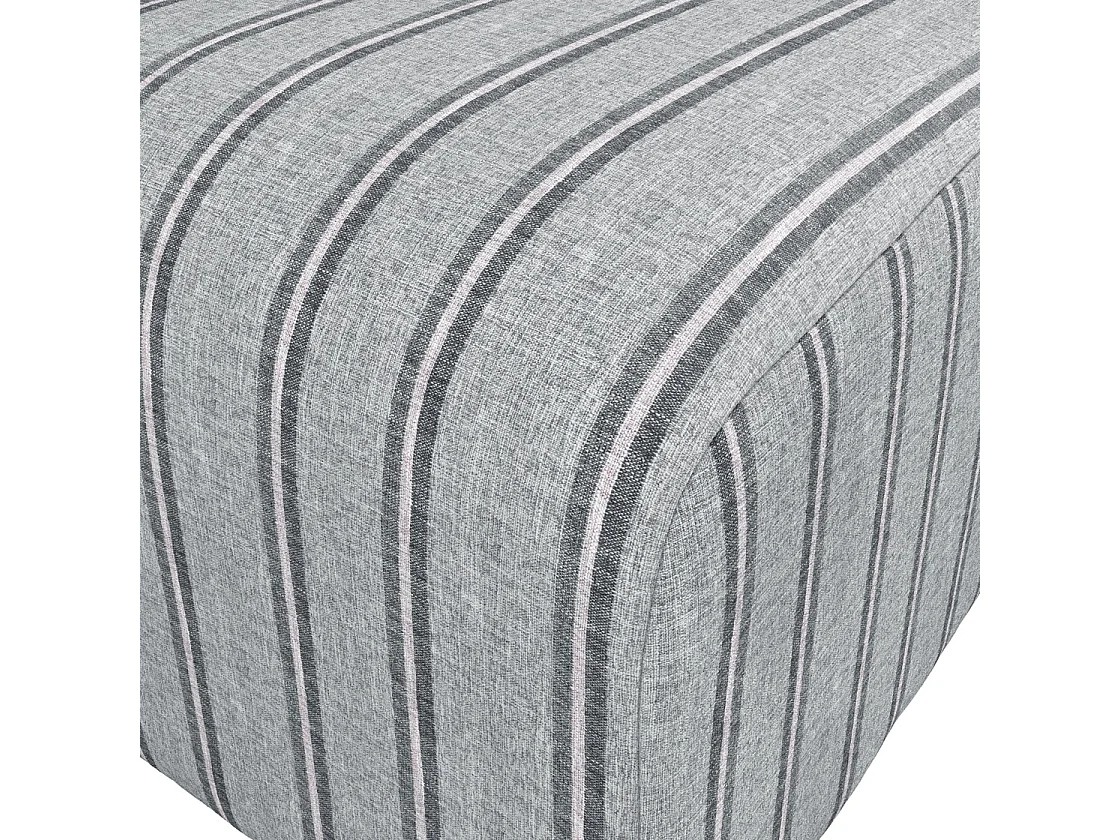 Malmo Grey Stripe Upholstered Square Pouffe