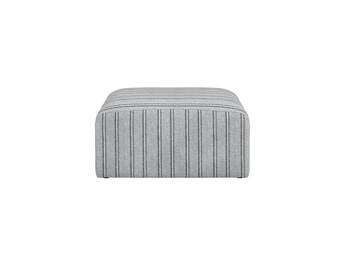 Malmo Grey Stripe Upholstered Square Pouffe