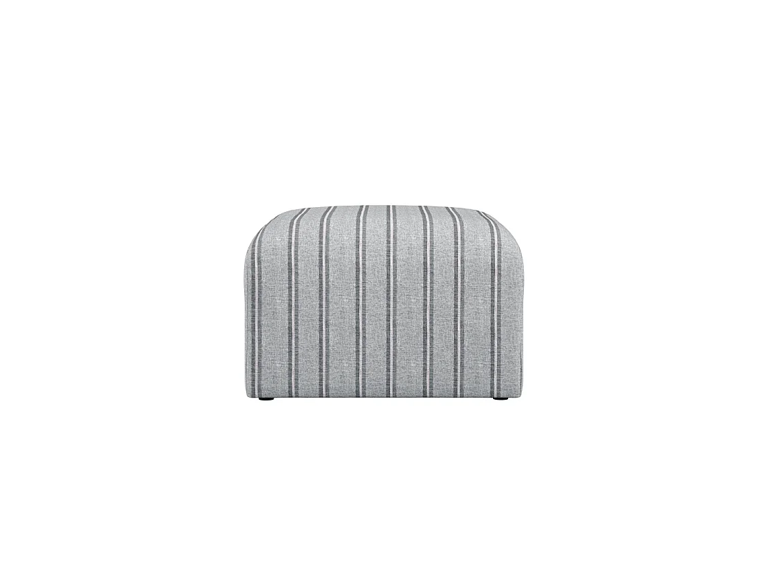 Malmo Grey Stripe Upholstered Square Pouffe