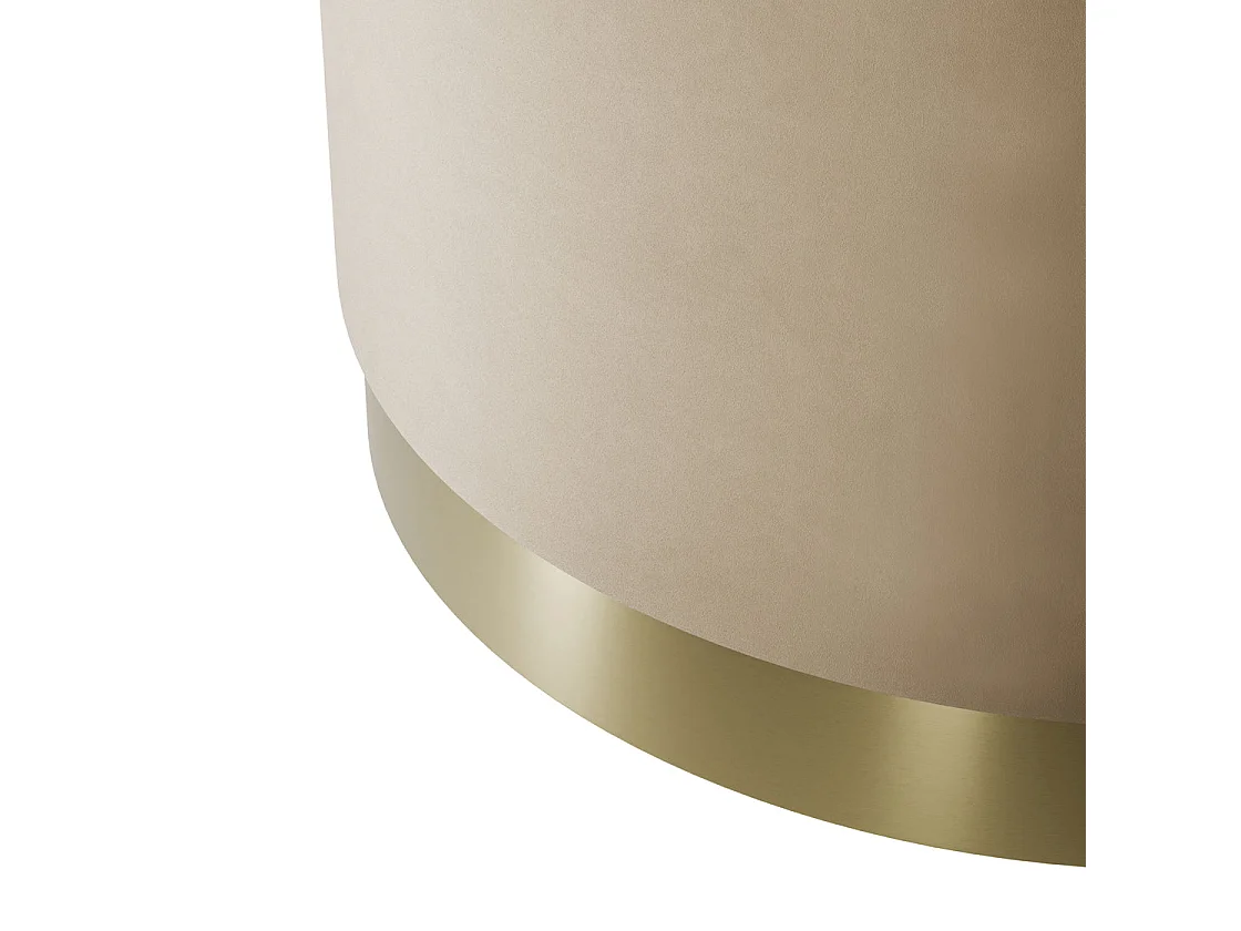Kalua Large Beige Velvet Ottoman with Brushed Gold Base