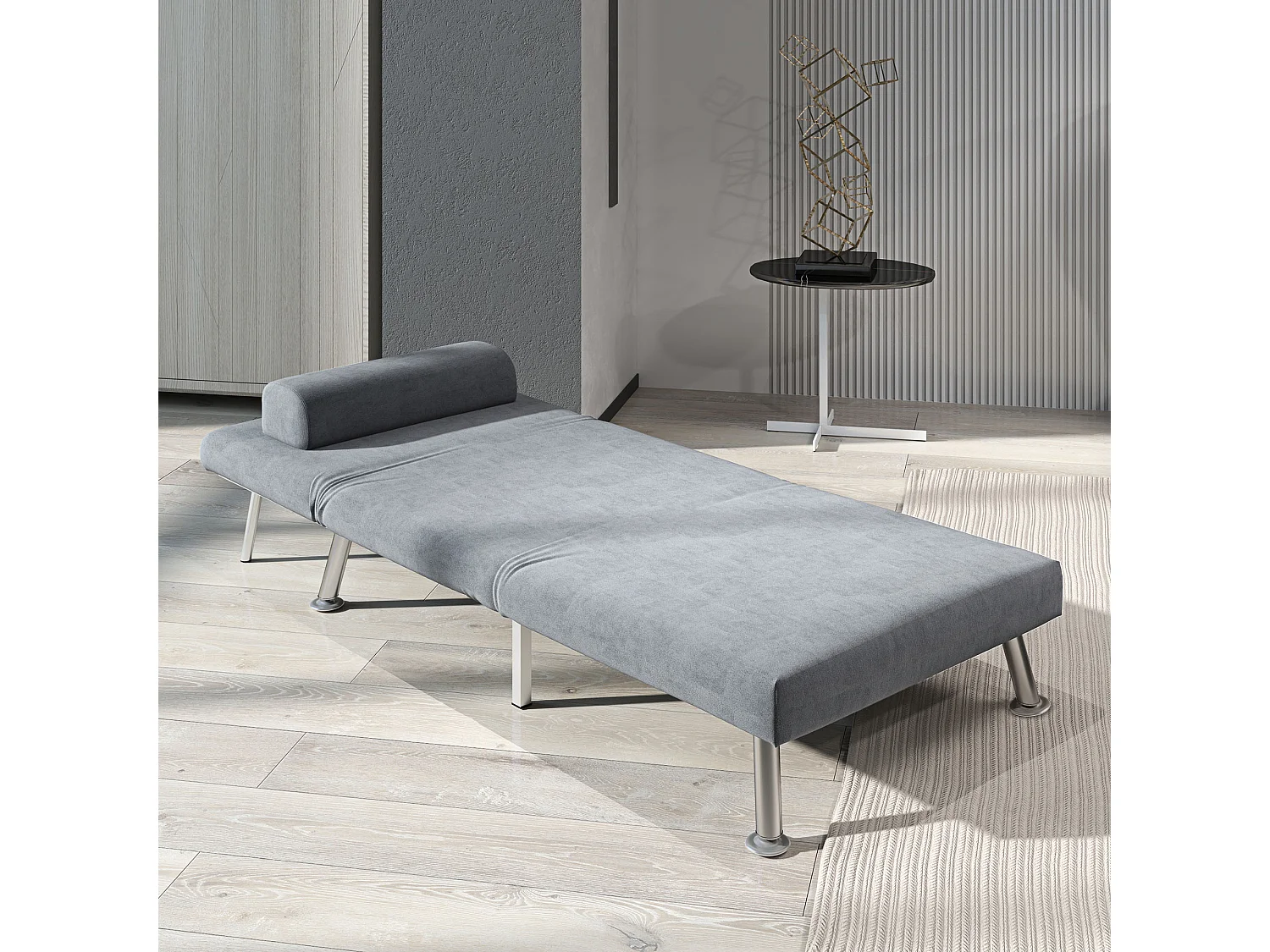 Noso Velvet Grey 3 in 1 Single Sleeper Chair