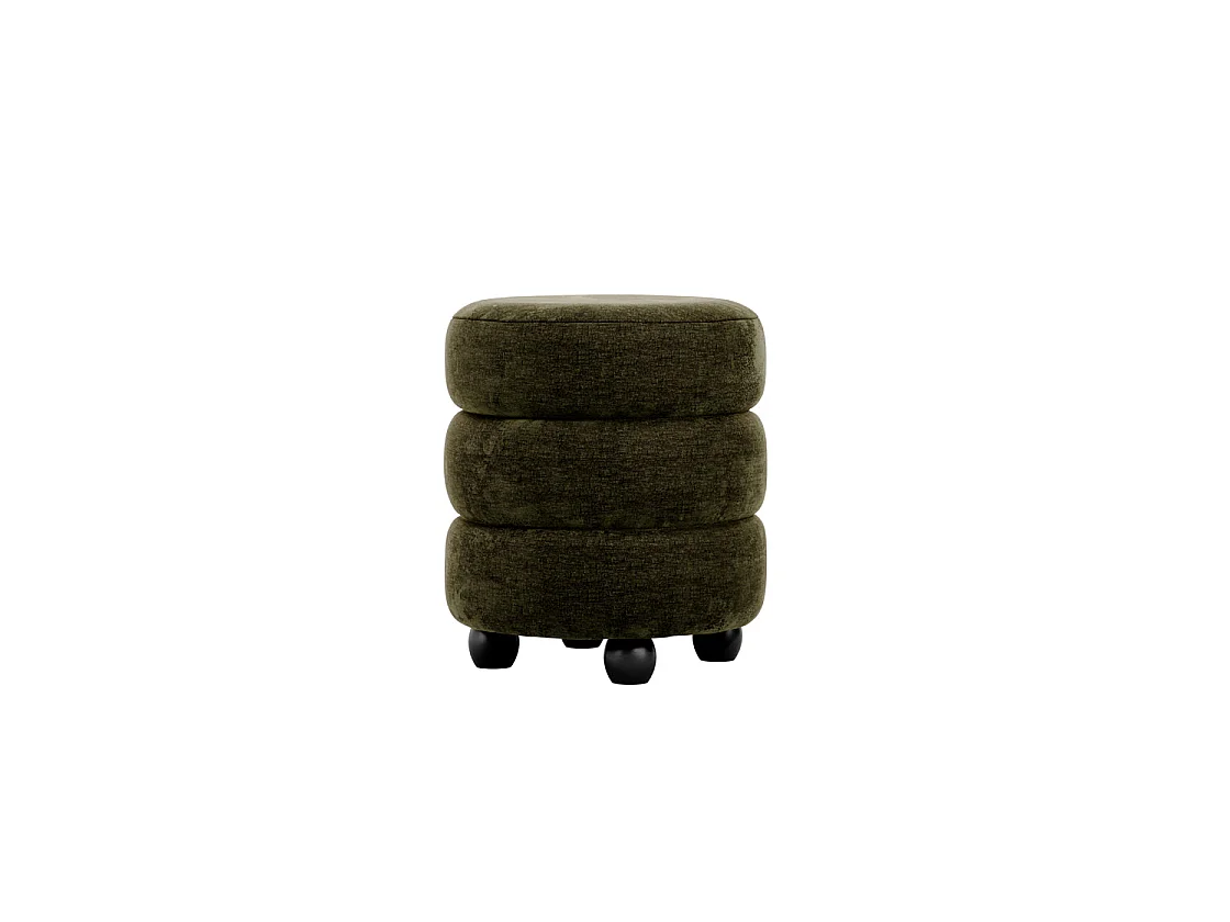 Antipodes Olive Chenille Round 3 Tier Pouffe