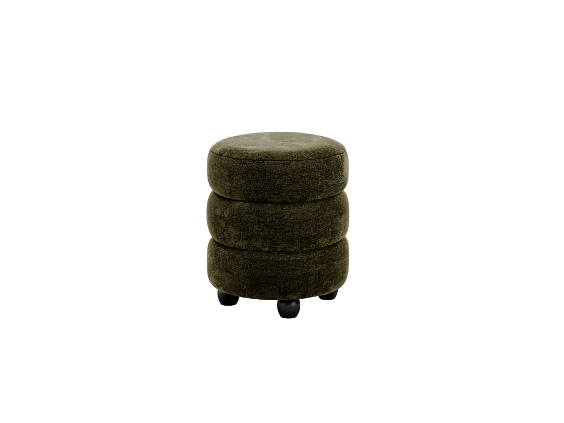 Antipodes Olive Chenille Round 3 Tier Pouffe