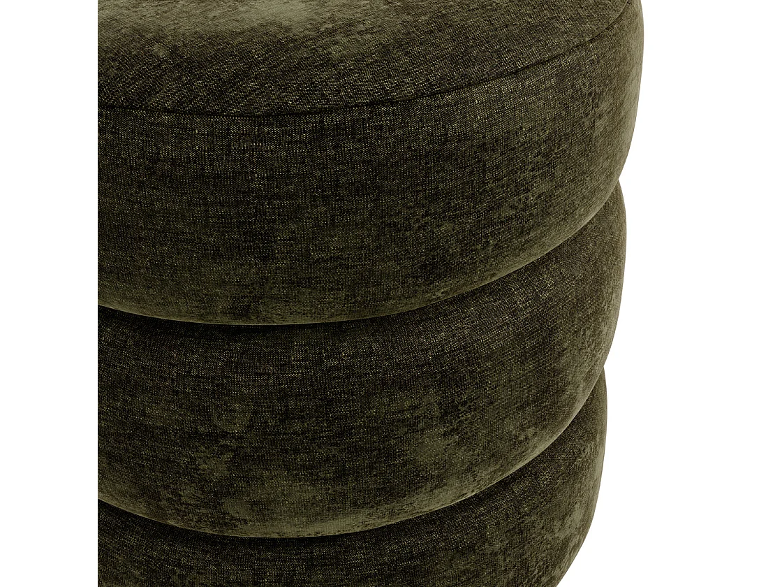 Antipodes Olive Chenille Round 3 Tier Pouffe