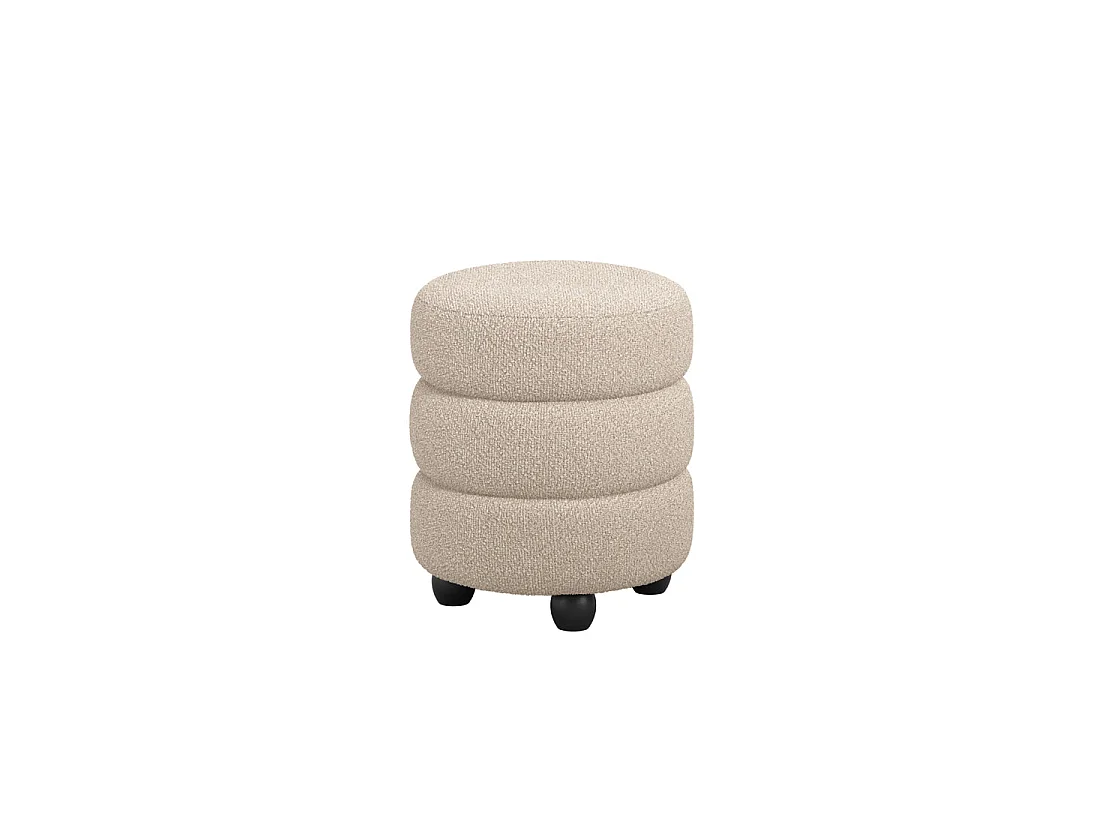 Antipodes Cream Chenille Velvet Round 3 Tier Pouffe