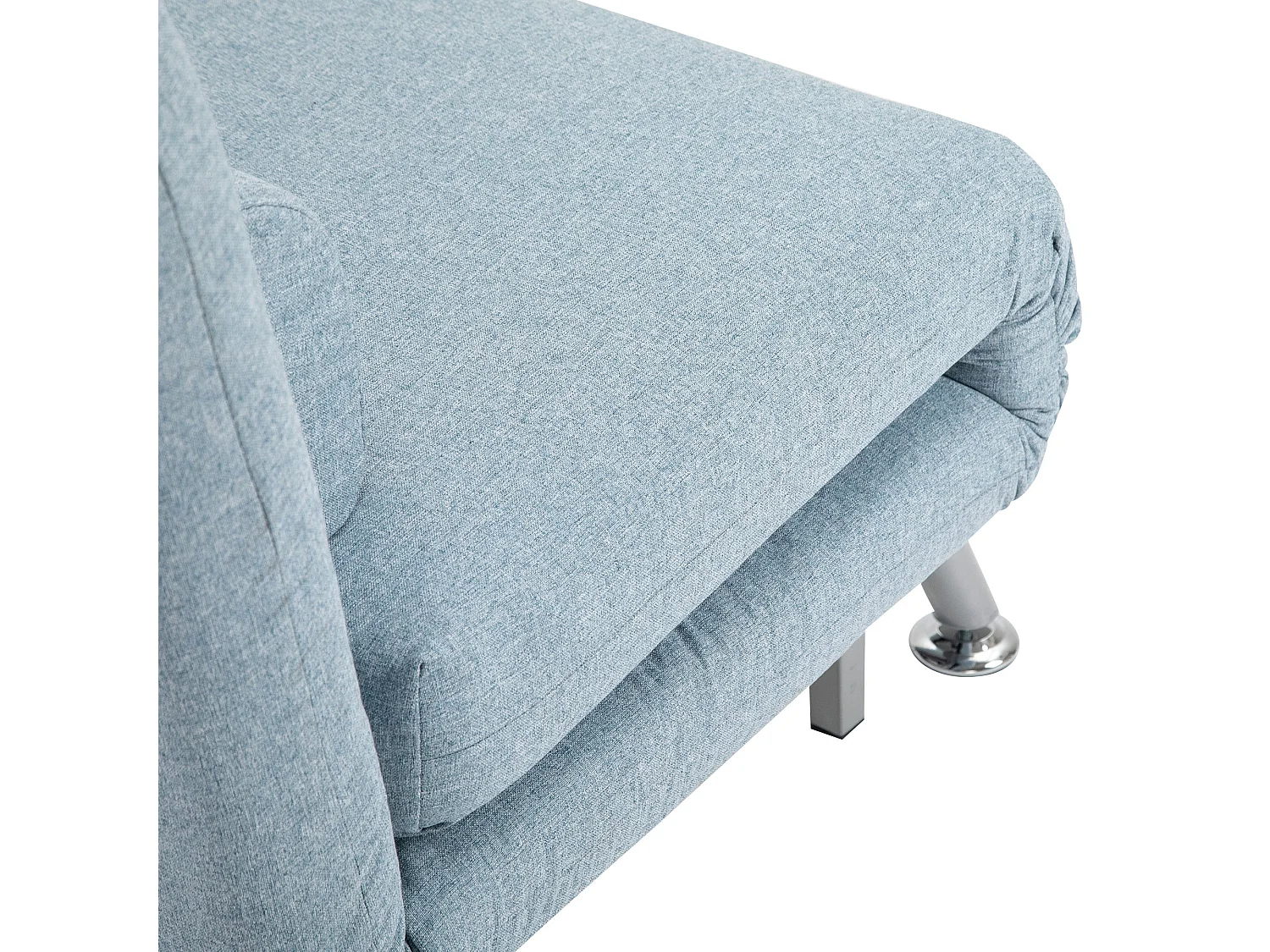 Varael Linen Sky Blue 3 in 1 Convertible Chair Bed with Adjustable 5 Position Backrest and Pillow