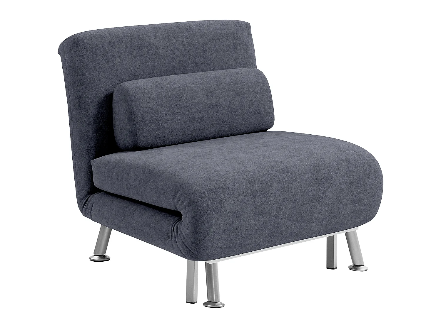 Tomi Safi Charcoal Grey Velvet Feel Single Sleeper Chair