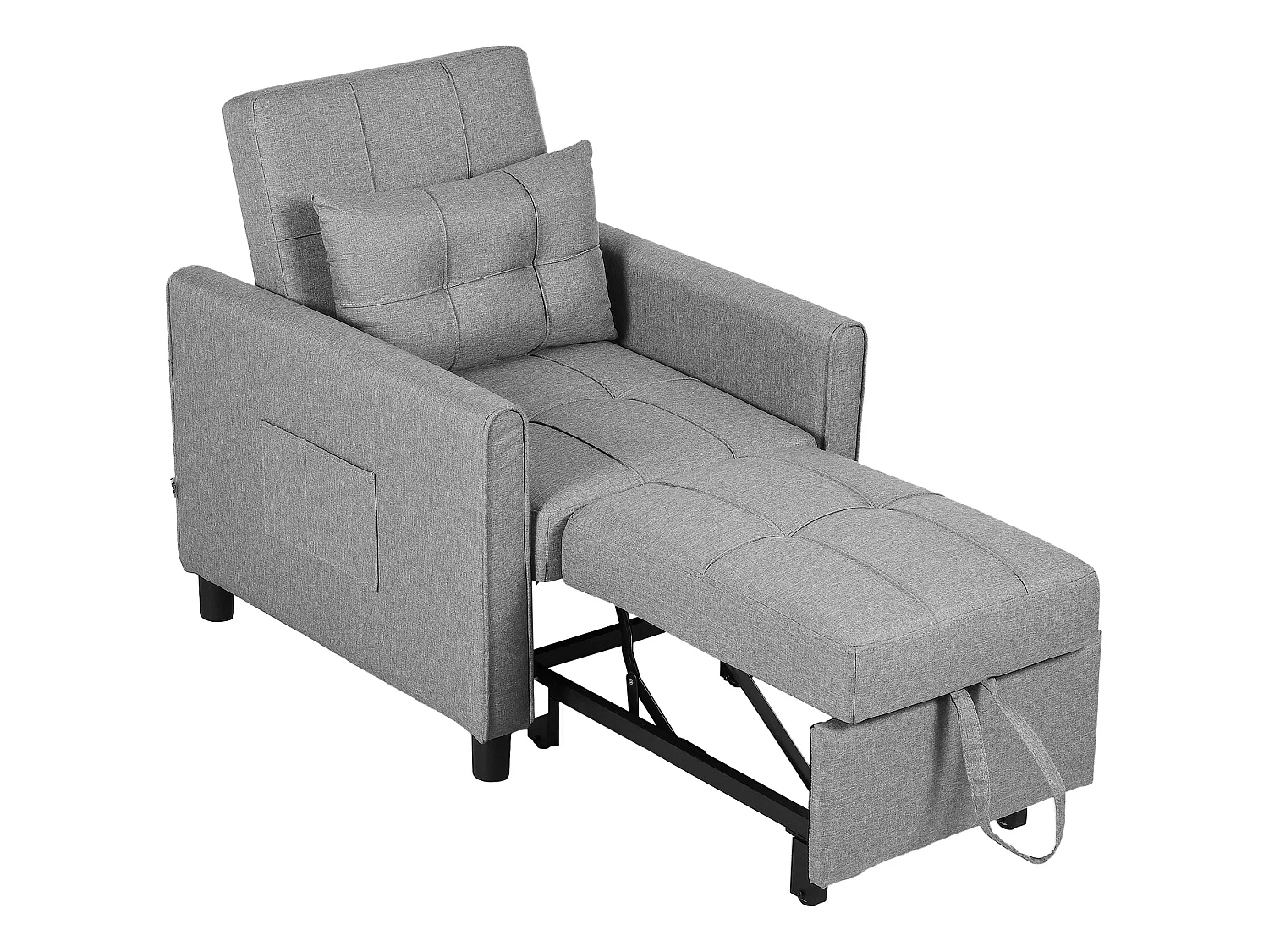 Vayopa Linen Look Light Grey Single Sleeper Chair