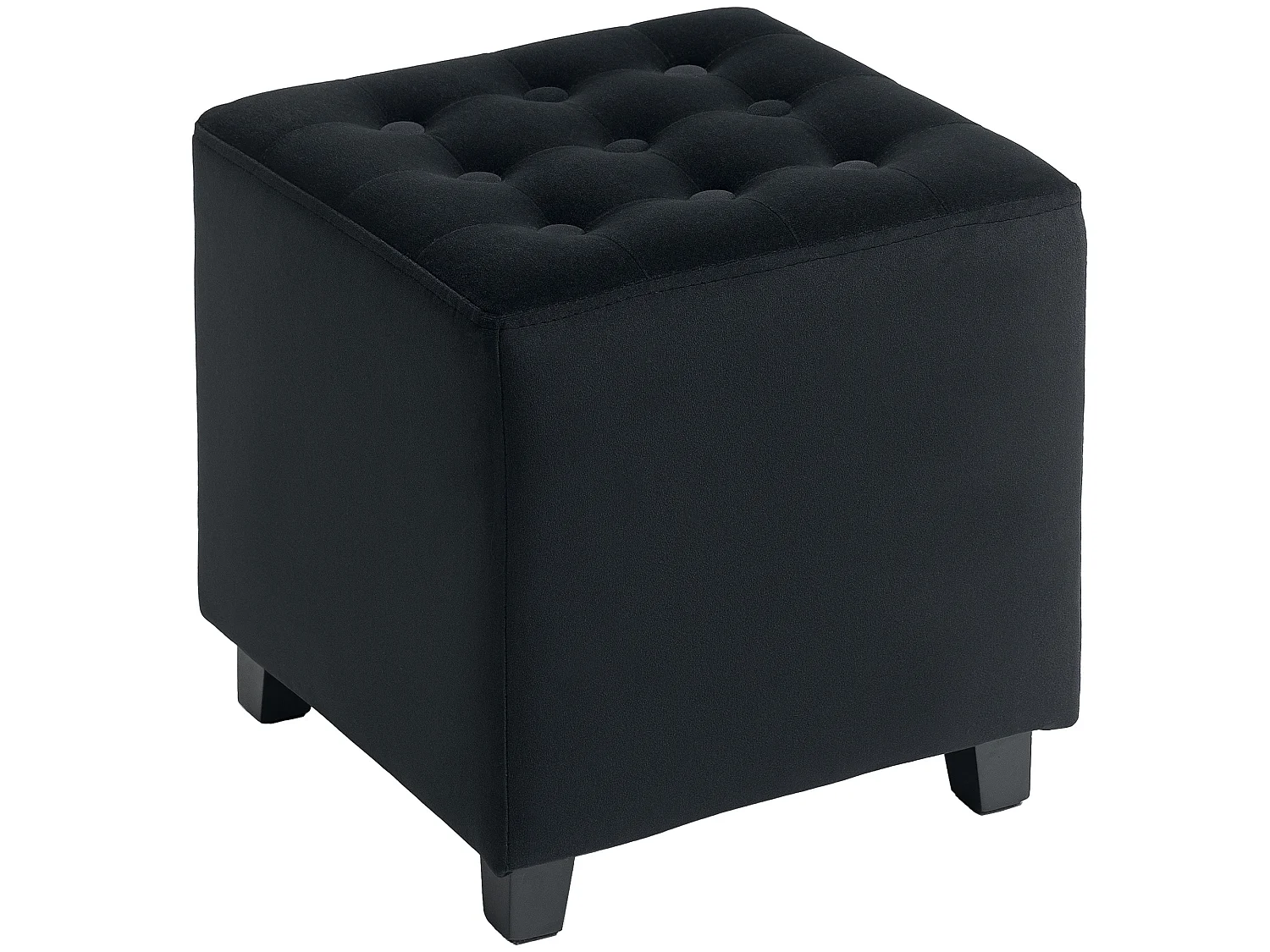 Liviel Velvet Feel Charcoal Square Ottoman 35 x 35cm