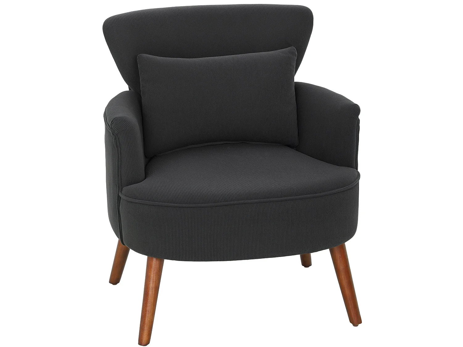Mielyo Black Corduroy Retro Accent Armchair