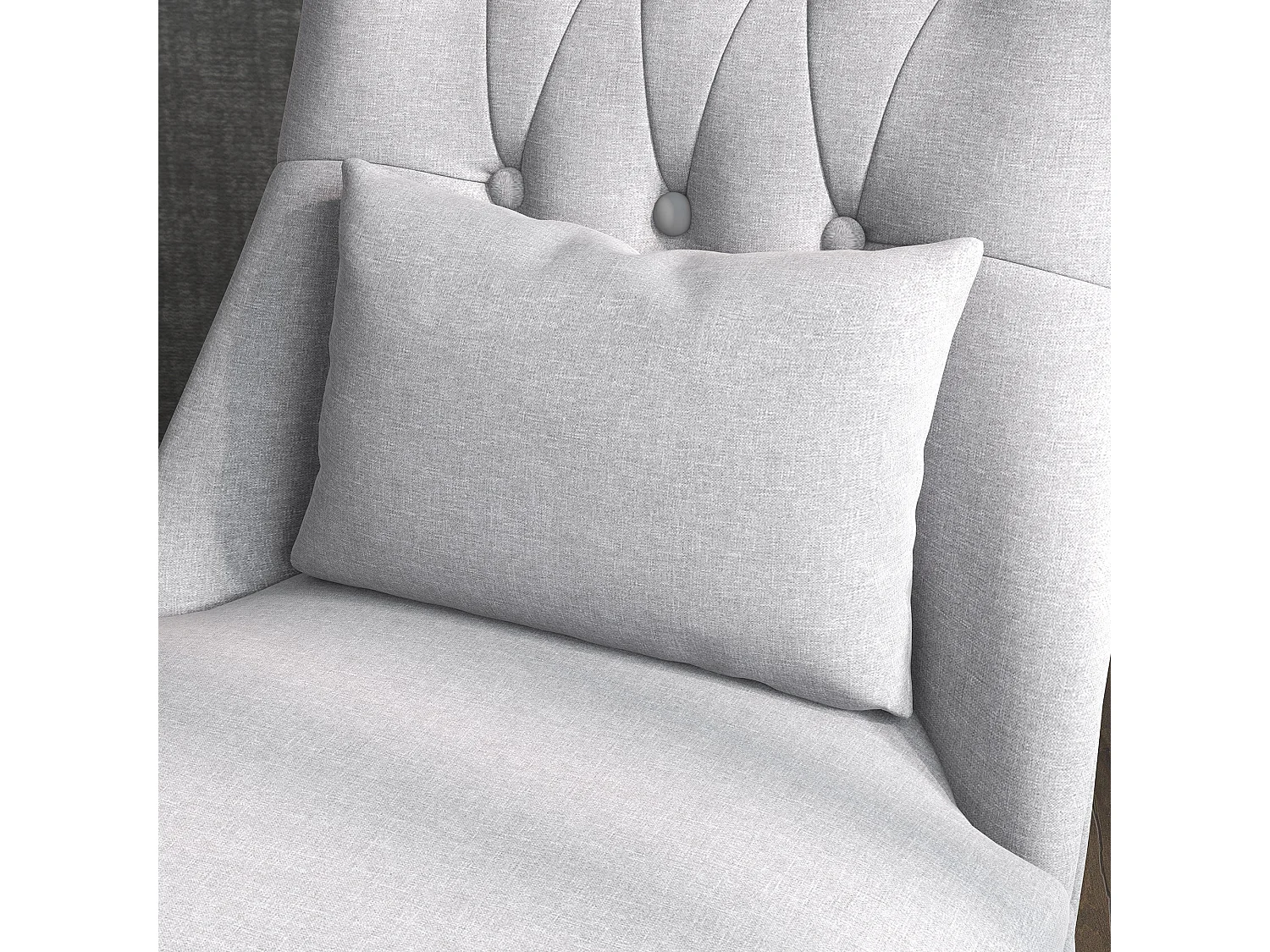 Sava Grey Set of 2 Armless Button Tufted Tub Chairs with Linen Look Upholstery