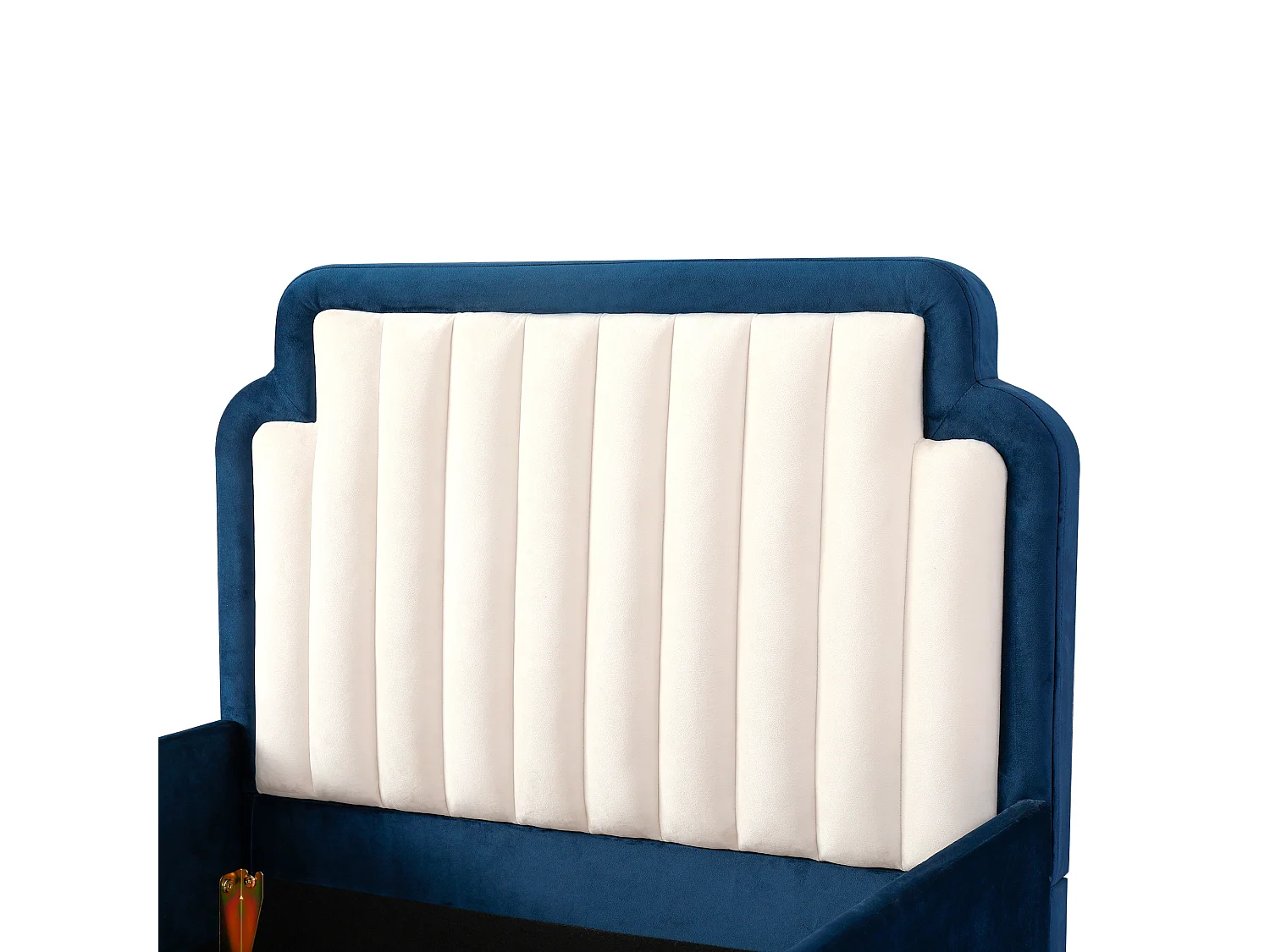 Letto per bambini imbottito 90 x 200 cm - design a forma di auto - con sponde di sicurezza - LED - tessuto in velluto - blu (senza materasso)