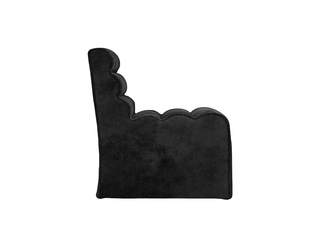Midleton Retro Black Chenille Ribbed Accent Chair Curved Sculptural Design