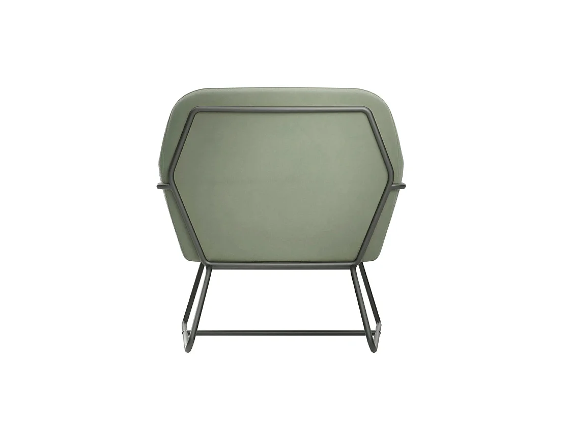 Marseille Sage Green Velvet Armchair Matt Black Metal Legs