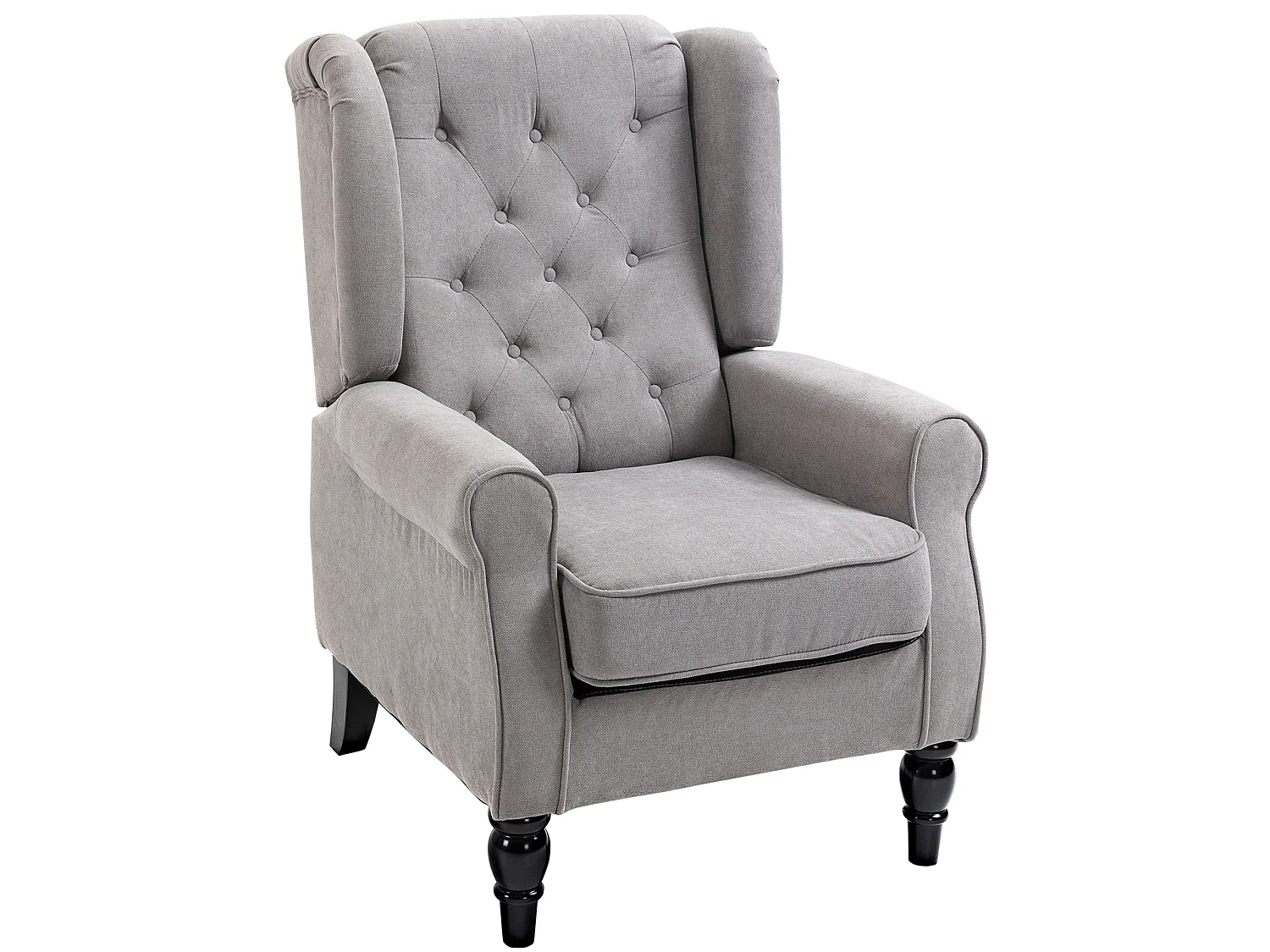 Diveco Grey Wingback Accent Chair with Button Tufting and Wooden Frame