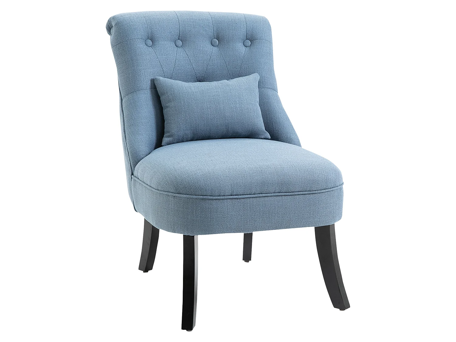 Sese Vera Blue Tub Accent Chair with Pillow and Solid Wood Legs