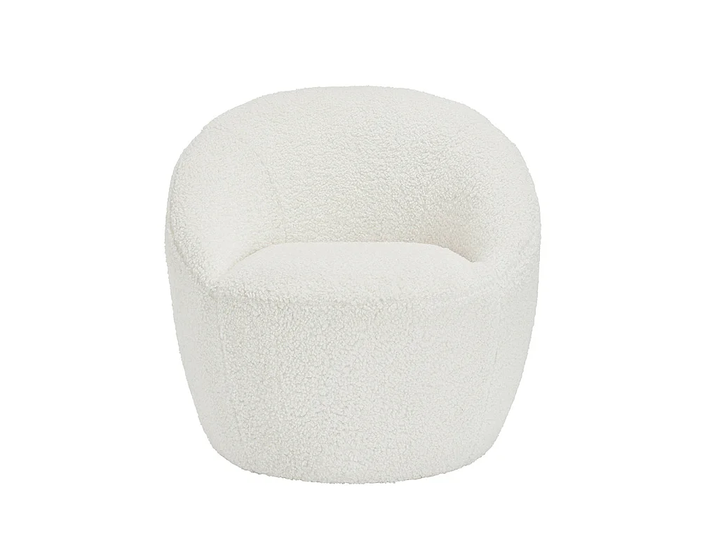 Cobh White Bouclé Round Club Armchair