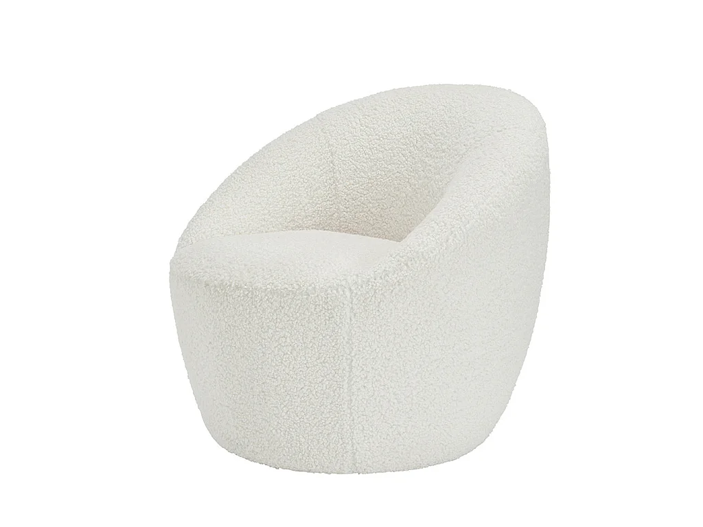 Cobh White Bouclé Round Club Armchair