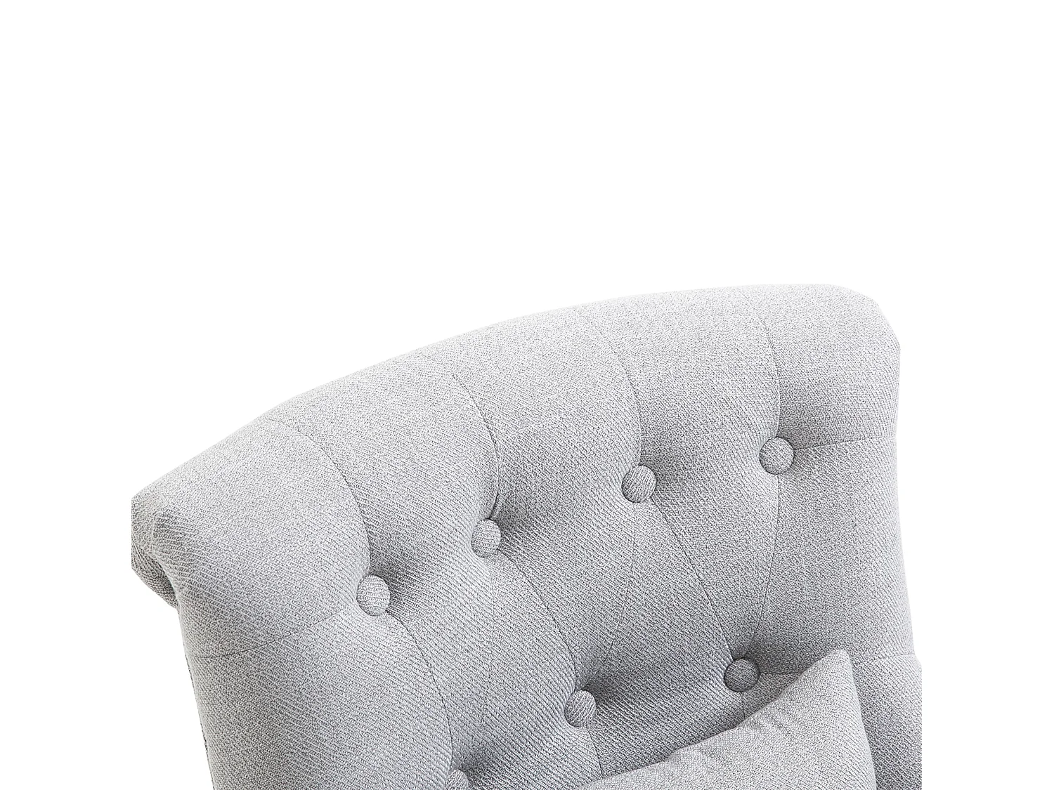 Lifasu Grey Fabric Tub Accent Chair with Pillow and Solid Rubberwood Legs