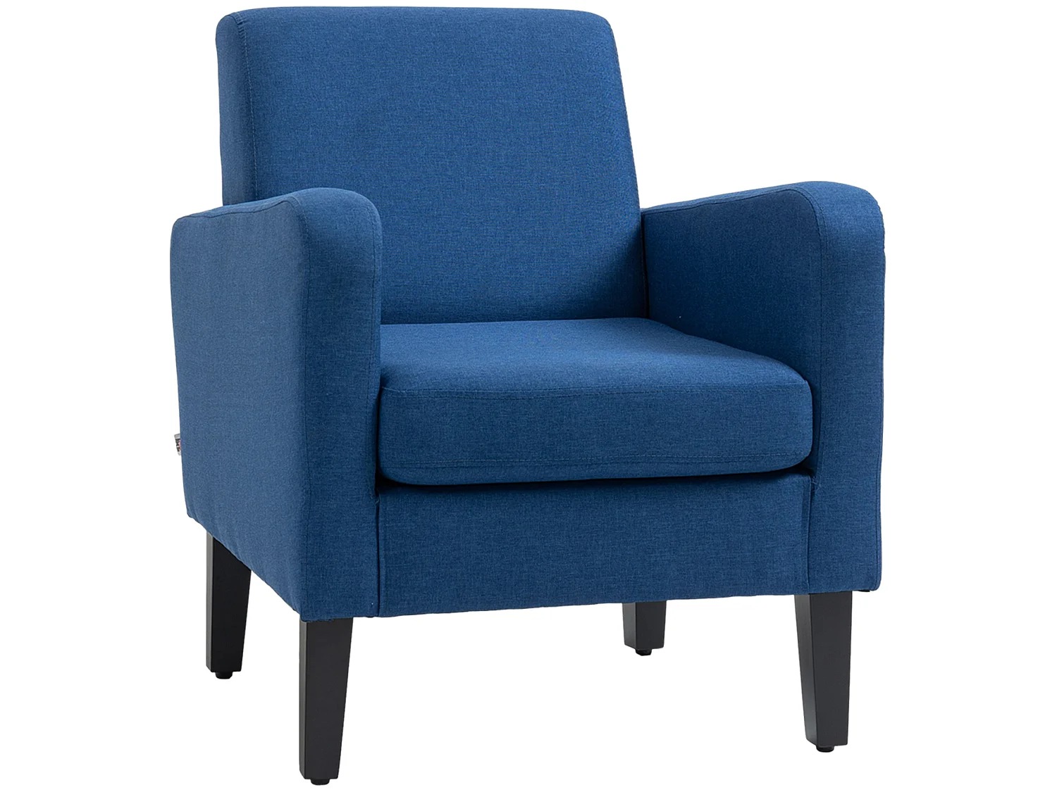 Niro Blue Linen Look Box Armchair Compact Club Style