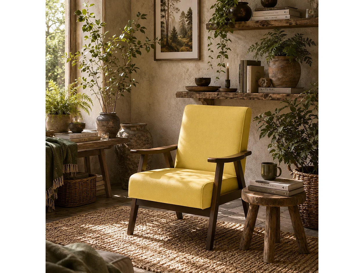 Surano Champagne Velvet Accent Armchair Nordic Design Solid Rubberwood Frame Deep Padded Seat