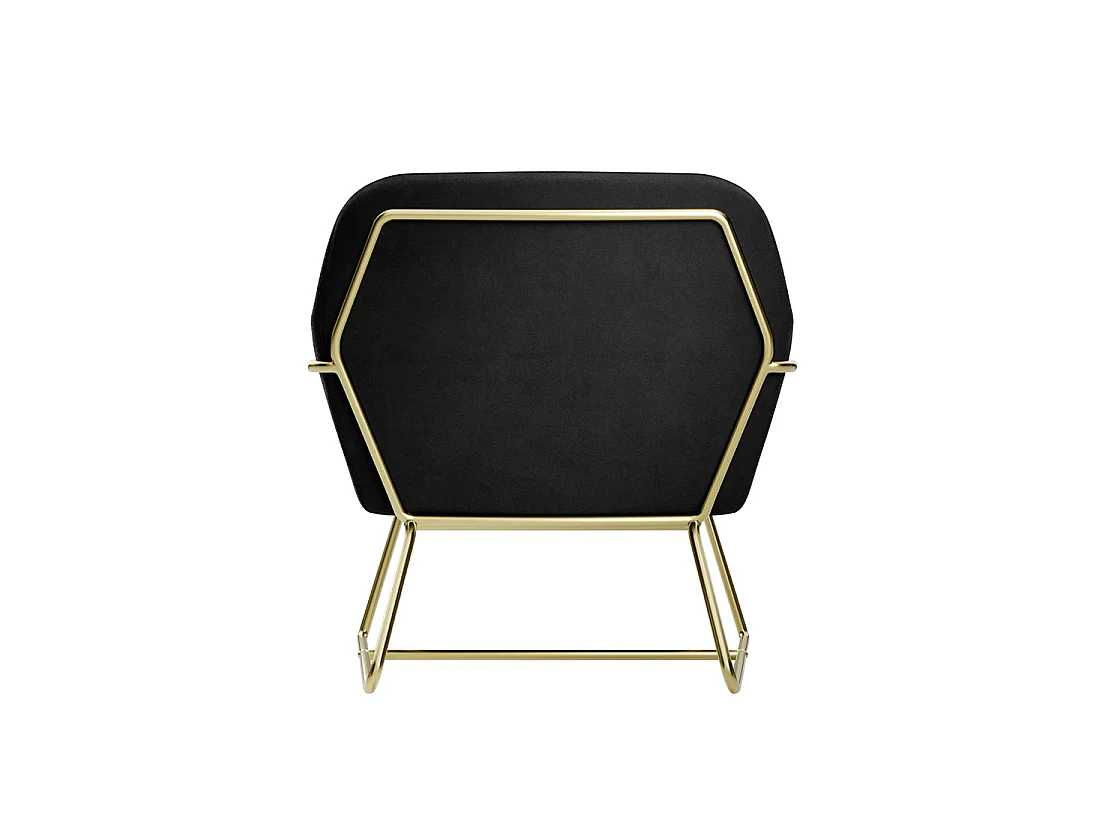 Marseille Black Velvet Armchair Gold Metal Legs Matt Black Frame