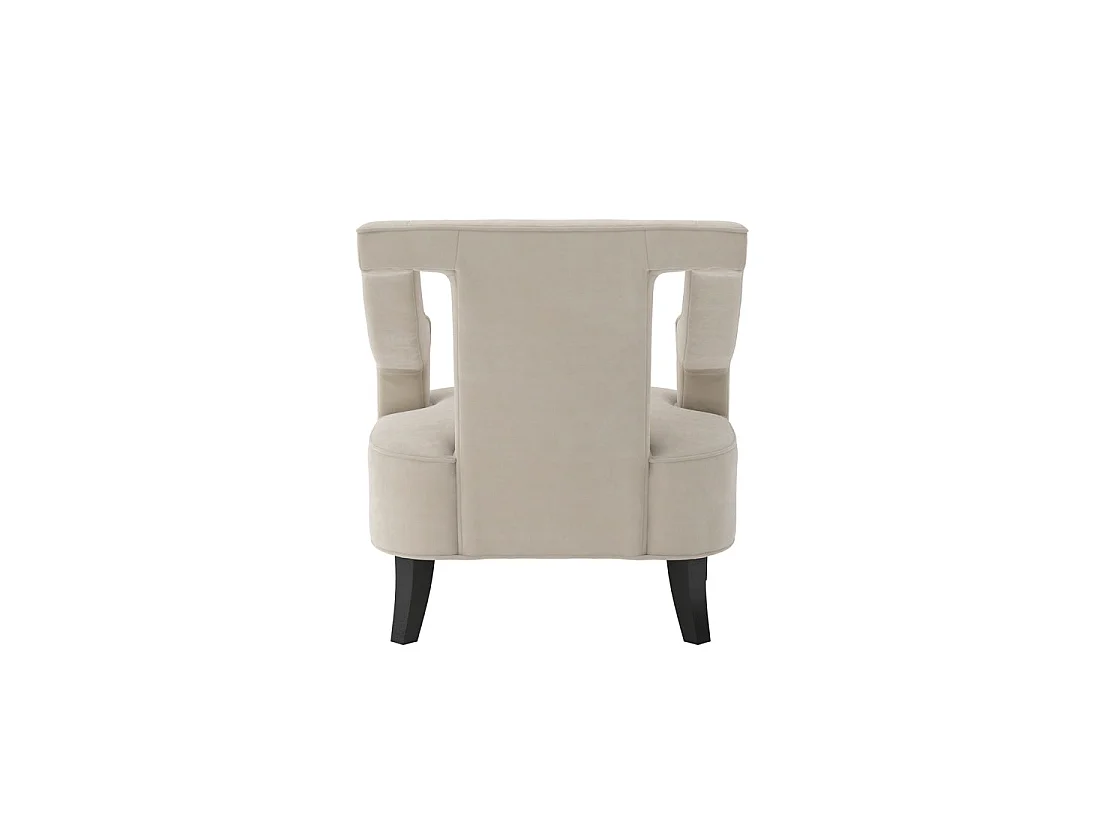 Letterkenny Ivory Velvet Upholstered Armchair Matt Black Legs