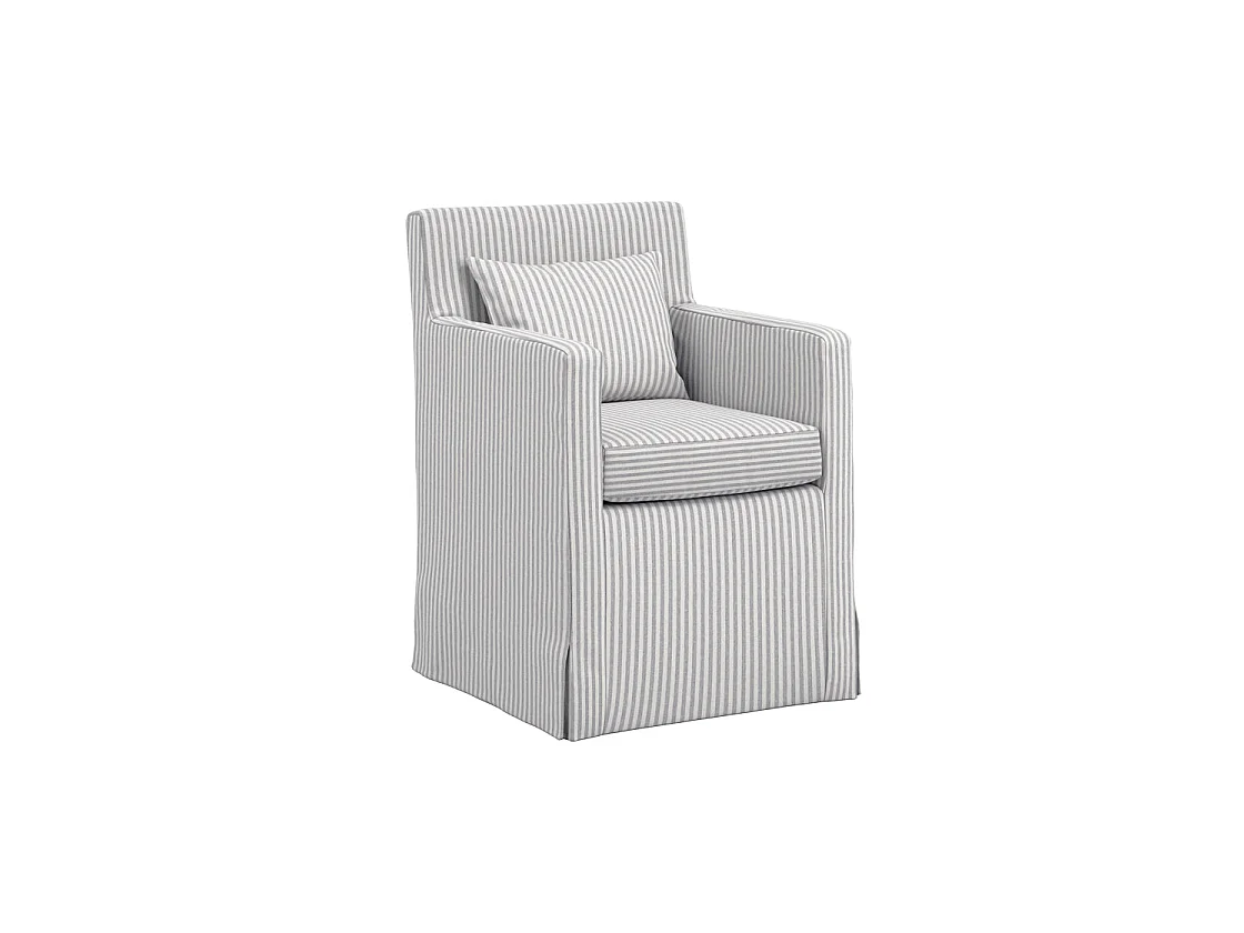 Isabella Hexagonal Upholstered Armchair Grey and White Stripe