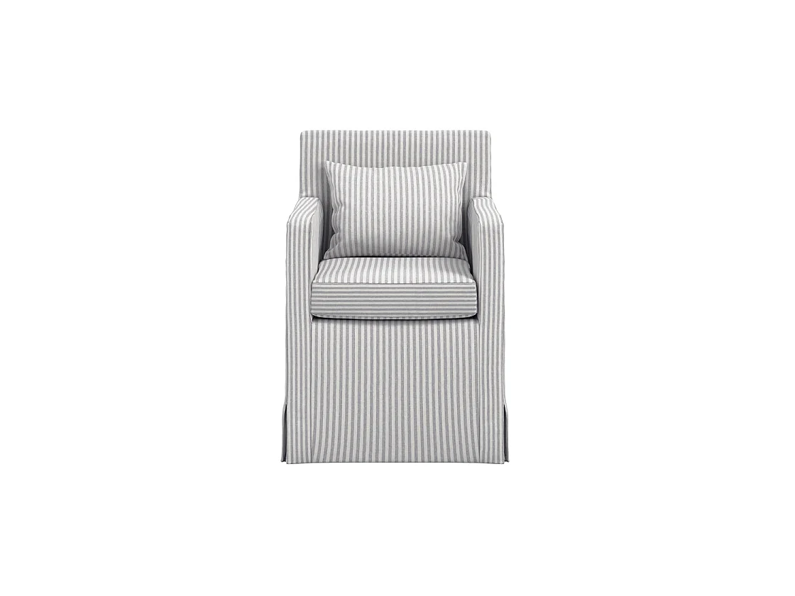 Isabella Hexagonal Upholstered Armchair Grey and White Stripe