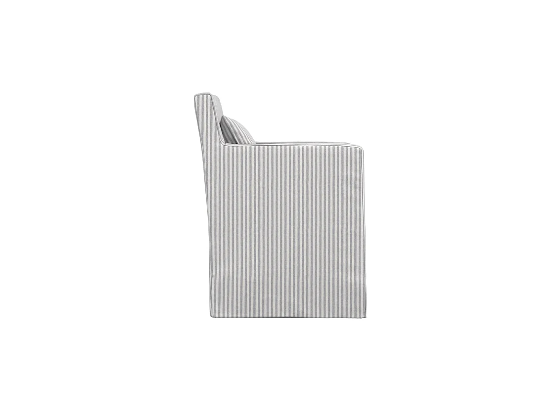 Isabella Hexagonal Upholstered Armchair Grey and White Stripe