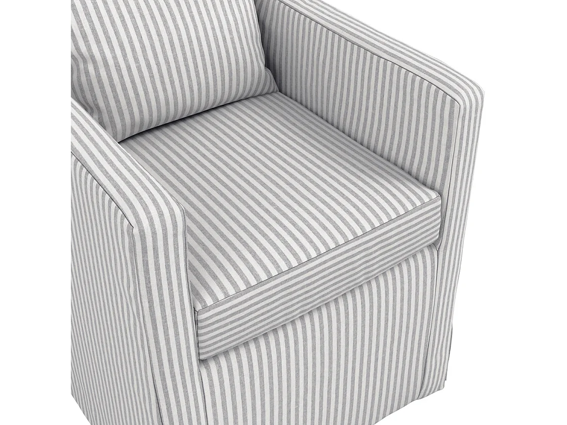 Isabella Hexagonal Upholstered Armchair Grey and White Stripe