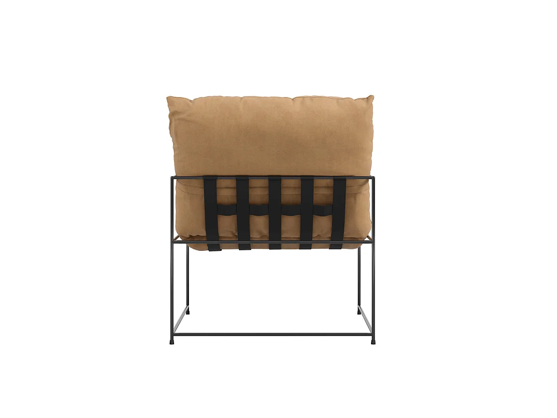 Drogheda Tan Brown Accent Chair Matt Black Metal Frame