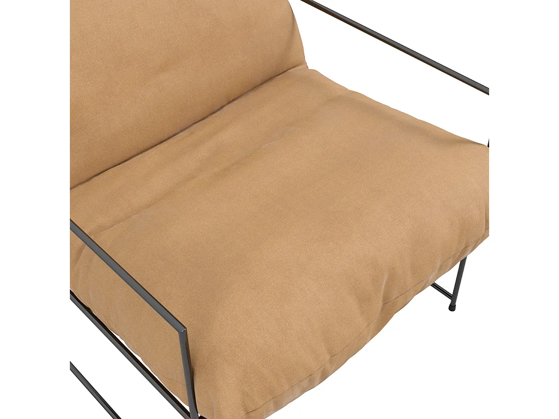 Drogheda Tan Brown Accent Chair Matt Black Metal Frame