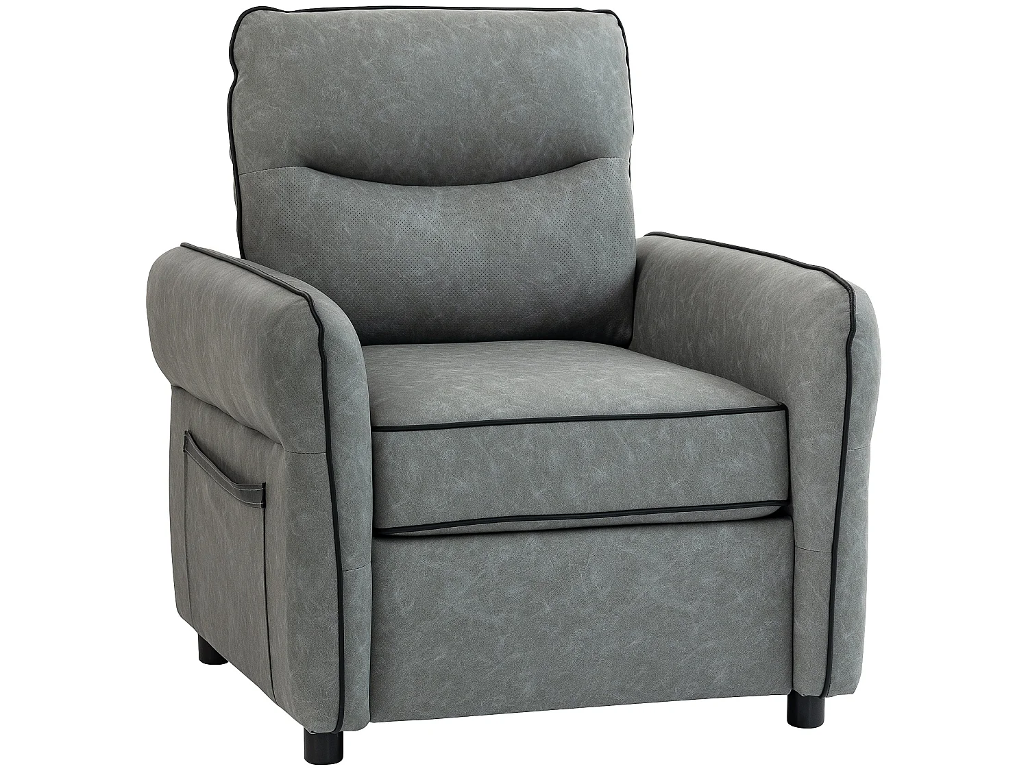 Pamazi Grey Faux Leather Accent Armchair 80W x 85D x 90Hcm