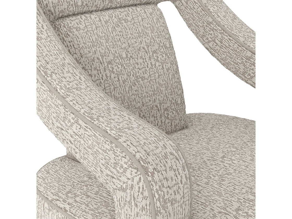 Letterkenny Cream Chenille Upholstered Armchair Velvet Finish Matt Black Legs