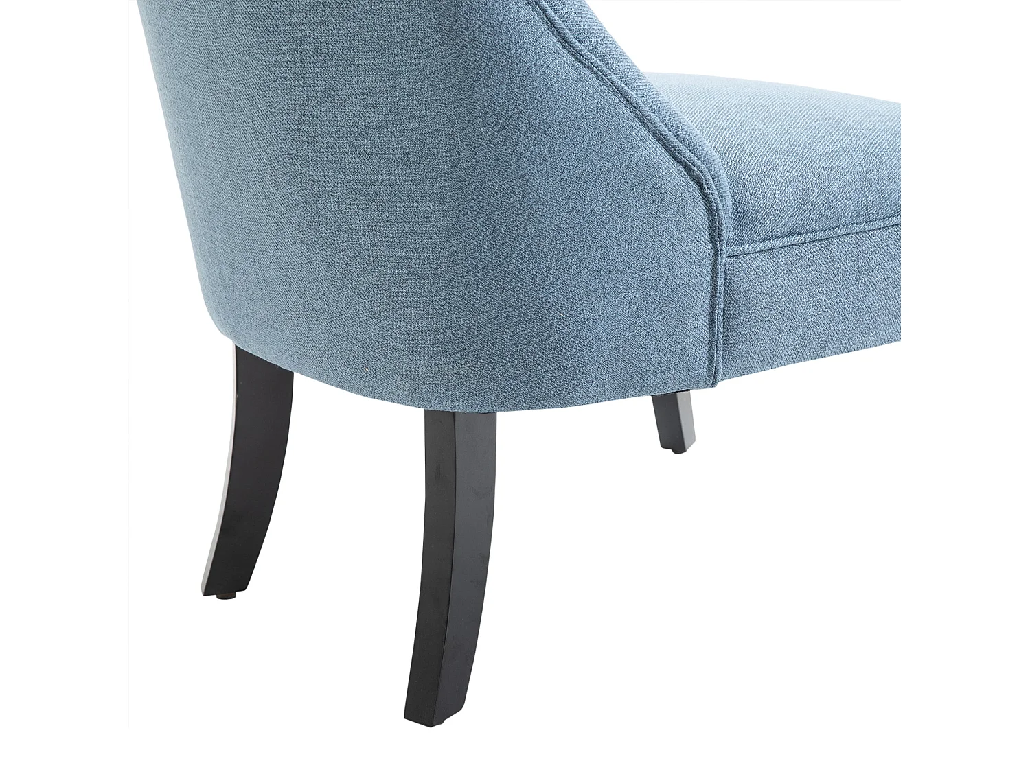 Zilono Set of 2 Blue Armless Button Tufted Tub Chairs with Linen Look Upholstery