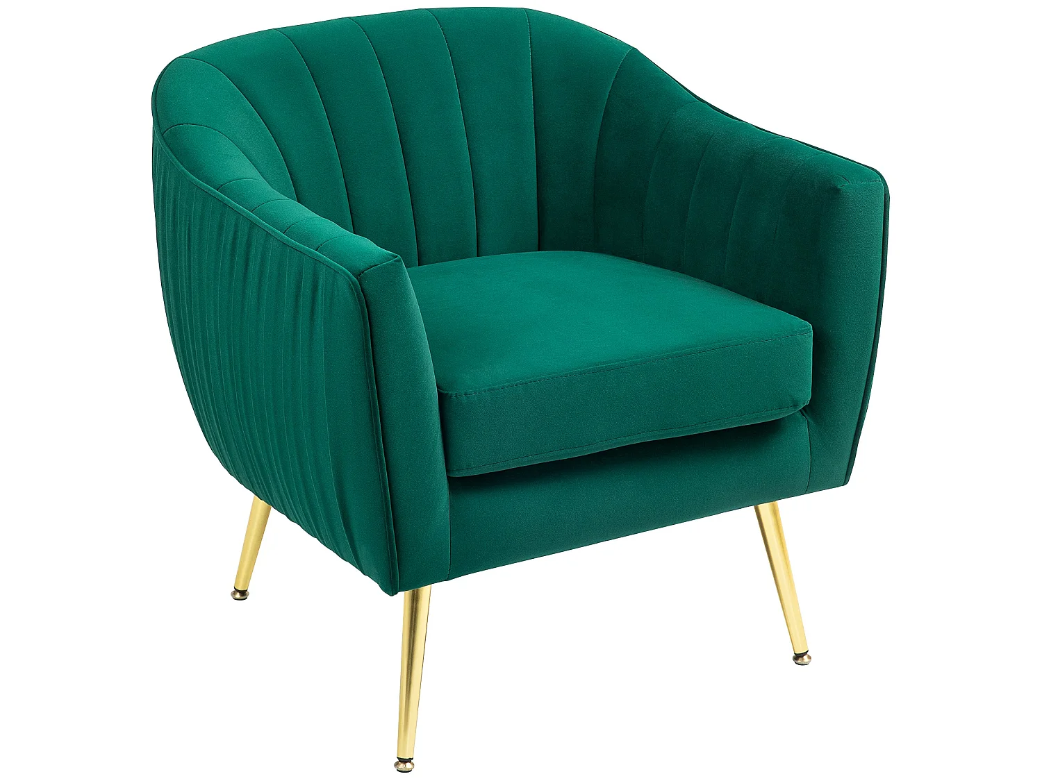 Rico Nota Velvet Forest Green Shell Back Accent Chair