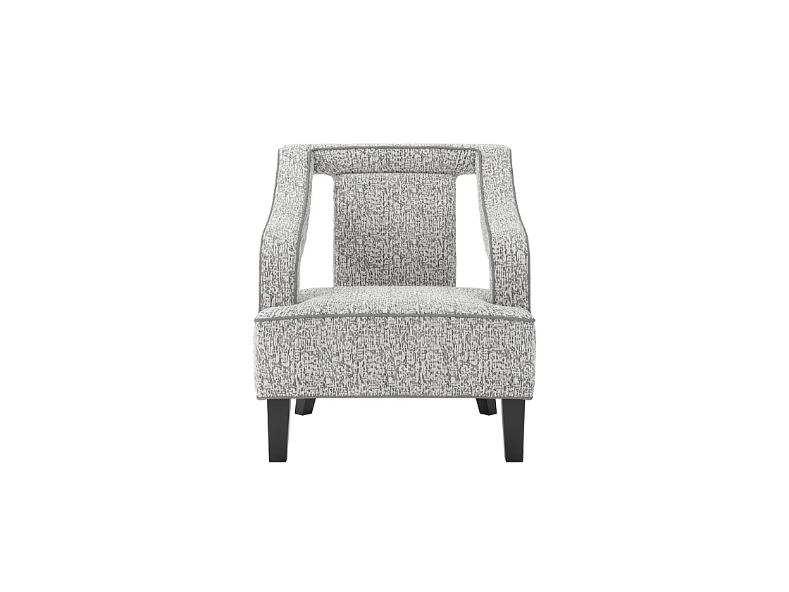 Letterkenny Soft Grey Chenille Upholstered Armchair Matt Black Legs